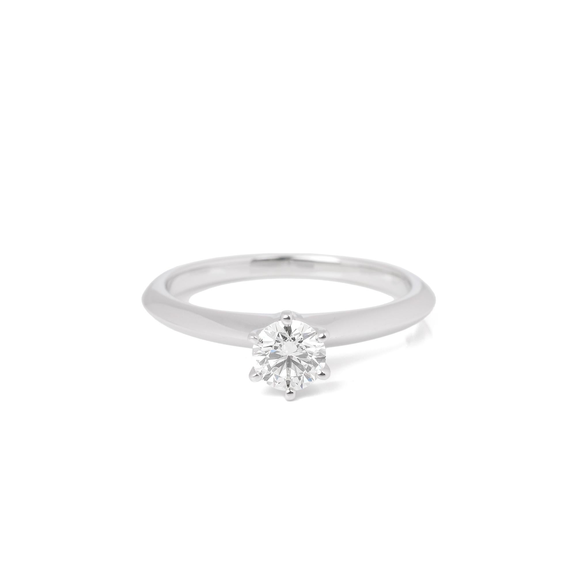 Women's Tiffany & Co. Setting 0.37 Carat Diamond Solitaire Ring For Sale