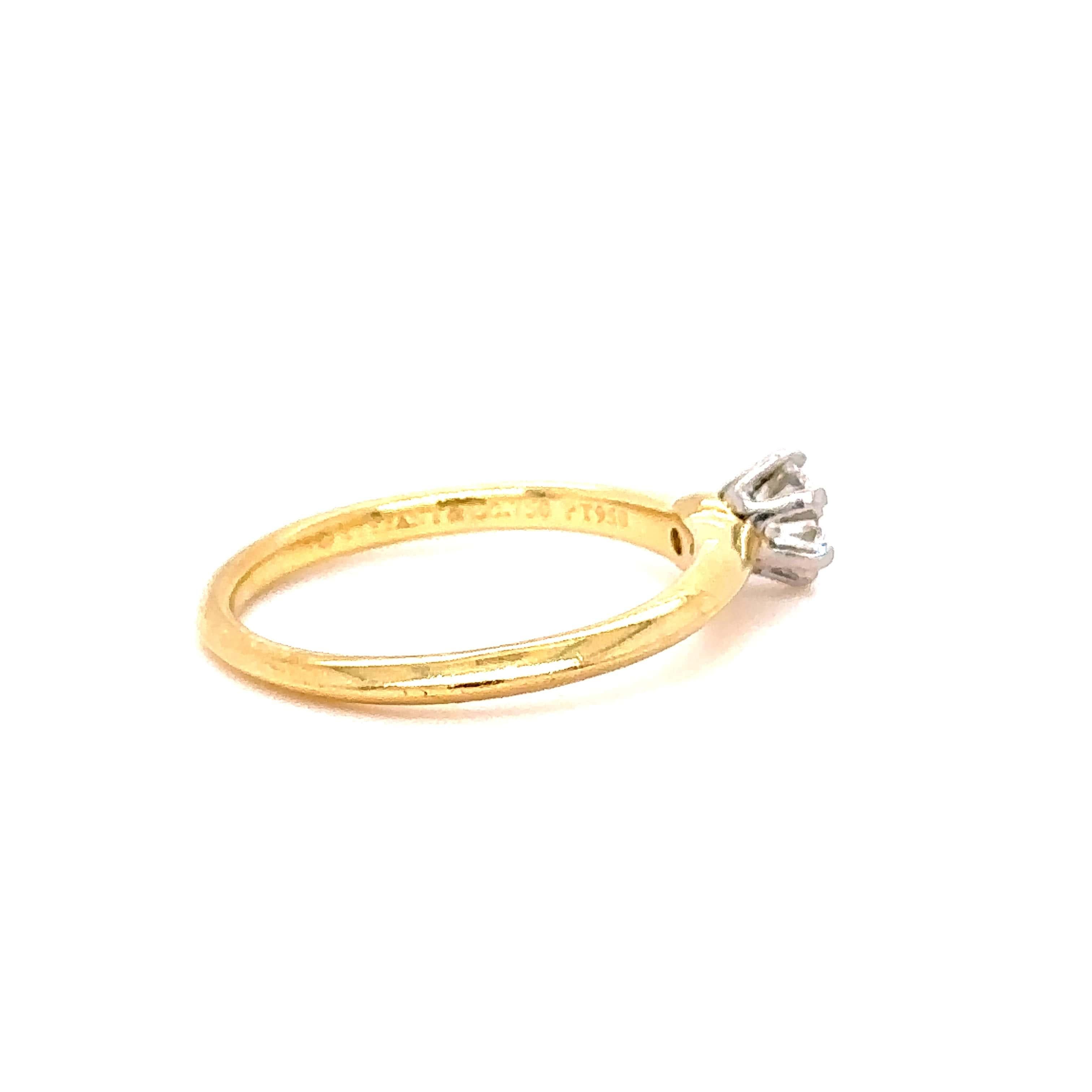 the tiffany setting engagement ring in 18k yellow gold