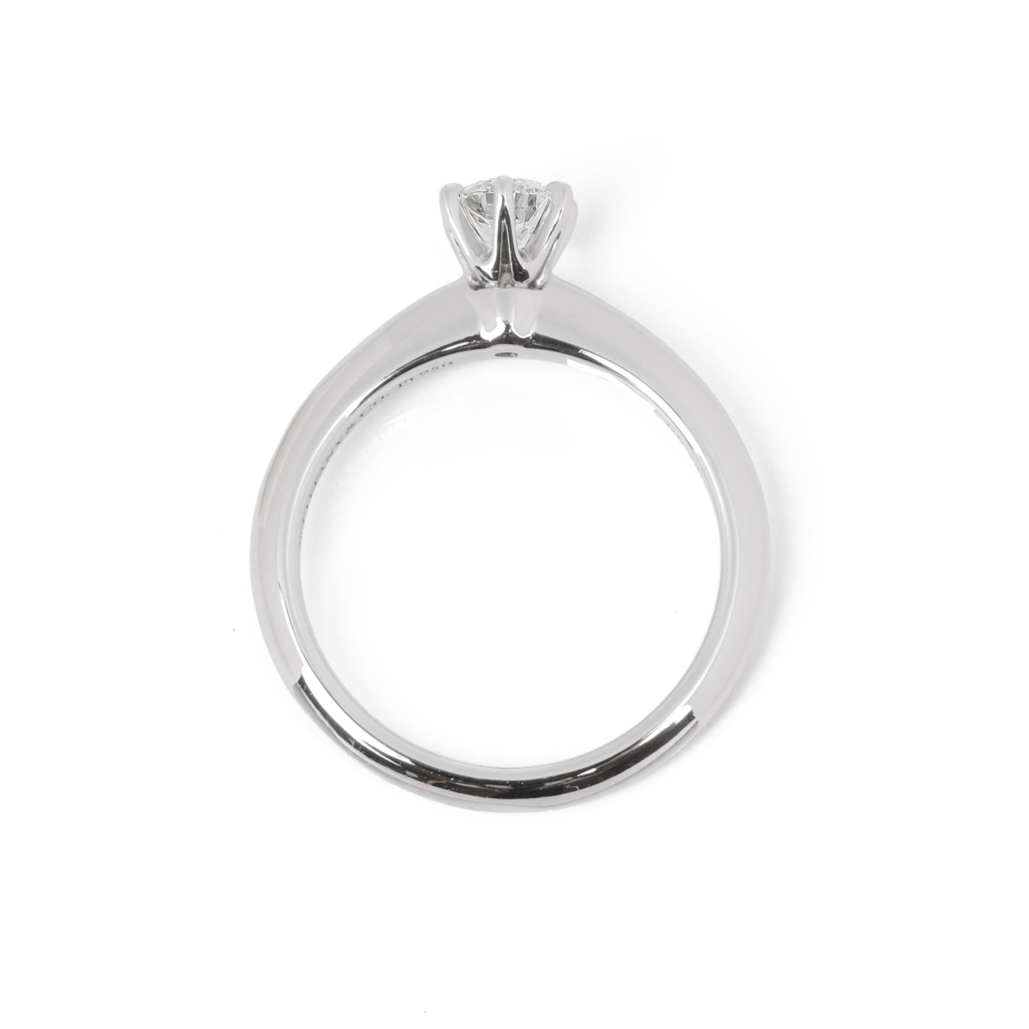 Contemporary Tiffany & Co Settings 0.38 Carat Diamond Solitaire Ring For Sale
