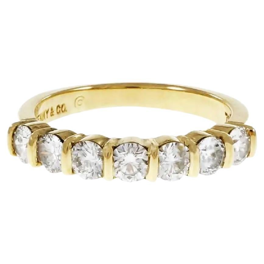 Tiffany & Co Seven Diamond Gold Wedding Band For Sale