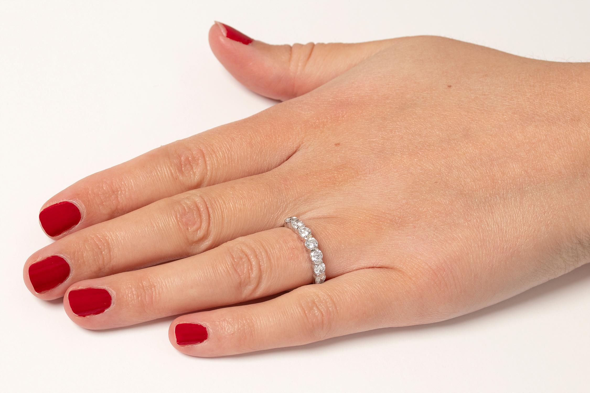 Tiffany & Co. Seven-Stone Diamond Band Ring, circa 1990s 2