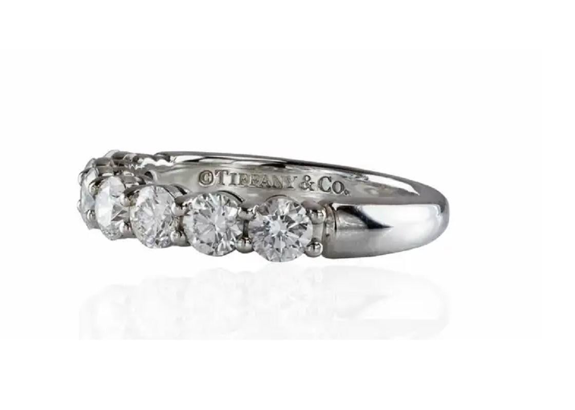 Round Cut Tiffany & Co. Seven Stone Diamond Platinum Ring