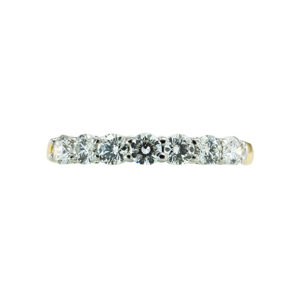 Tiffany & Co. Sieben Steine Diamant Platin Gelbgold Band (Zeitgenössisch) im Angebot