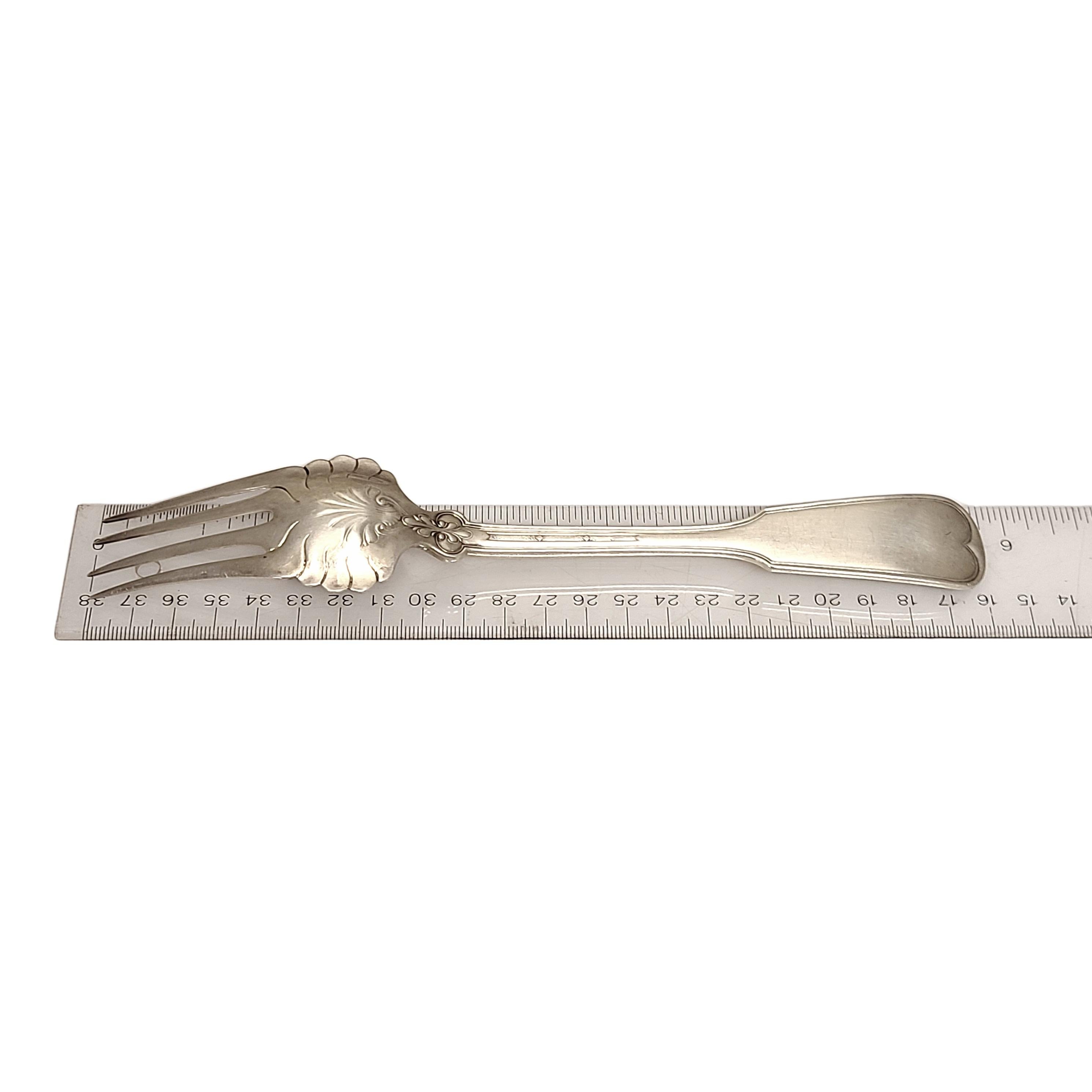 Tiffany & Co Shell & Thread Sterling Silver Cold Meat Serving Fork with Monogram 6