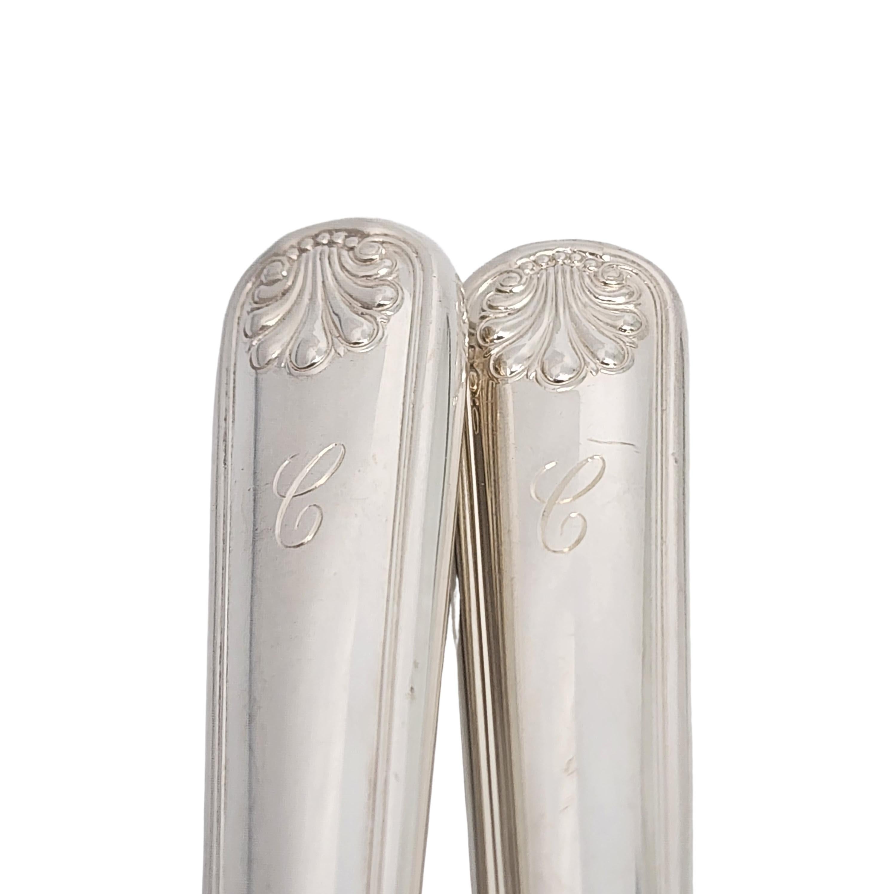 Tiffany & Co. Shell & Thread Manico in argento sterling 2pc Set da intaglio con/Mono #18255 in vendita 3