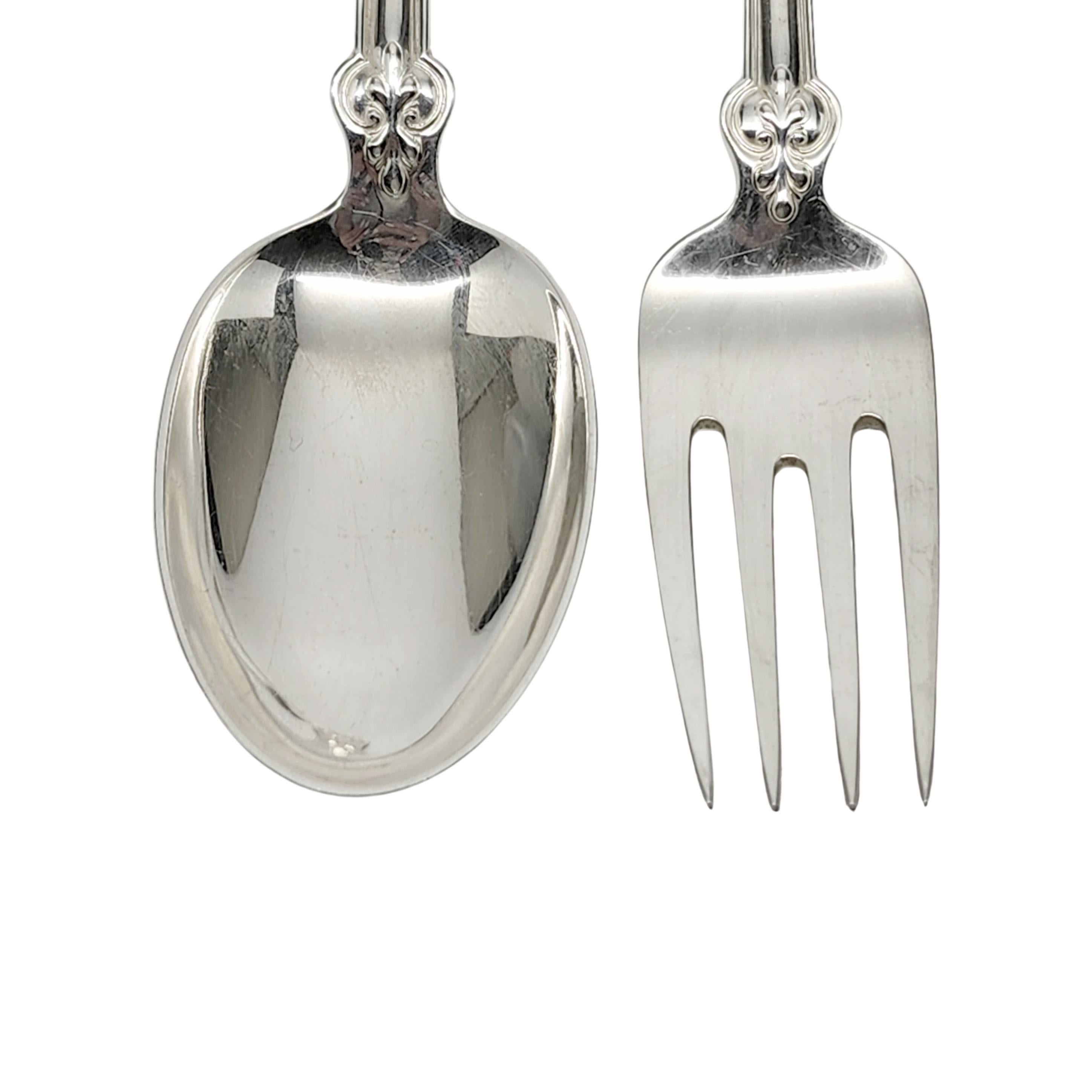 Tiffany & Co Shell Thread Sterling Silver Serving Fork and Spoon w/mono #15396 For Sale 1