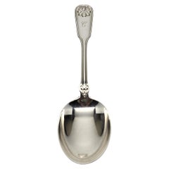 Tiffany & Co Shell Thread Sterling Silver Vegetable Serving Spoon w/mono #15394