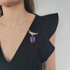 Tiffany & Co. Shlumberger 'Bird on a Rock' Amethyst, Brooch.