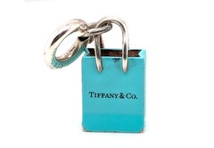 Tiffany & Co. Shopping Bag Charm with Tiffany Spring Sterling Silver 925 Enamel