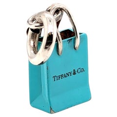 Tiffany & Co. Shopping Bag Charm with Tiffany Spring Sterling Silver 925 Enamel