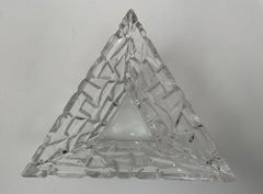 Tiffany Co Sierra Triangular Clear Cut Crystal Bowl Ashtray