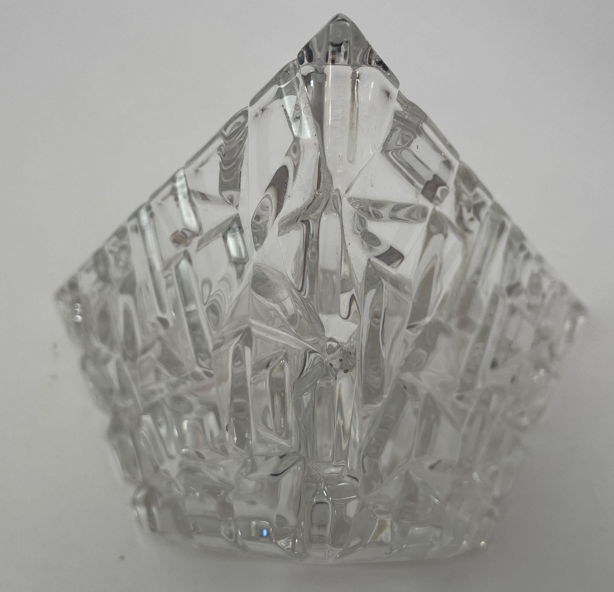 American Tiffany Co Sierra Triangular Clear Cut Crystal Bowl Ashtray For Sale