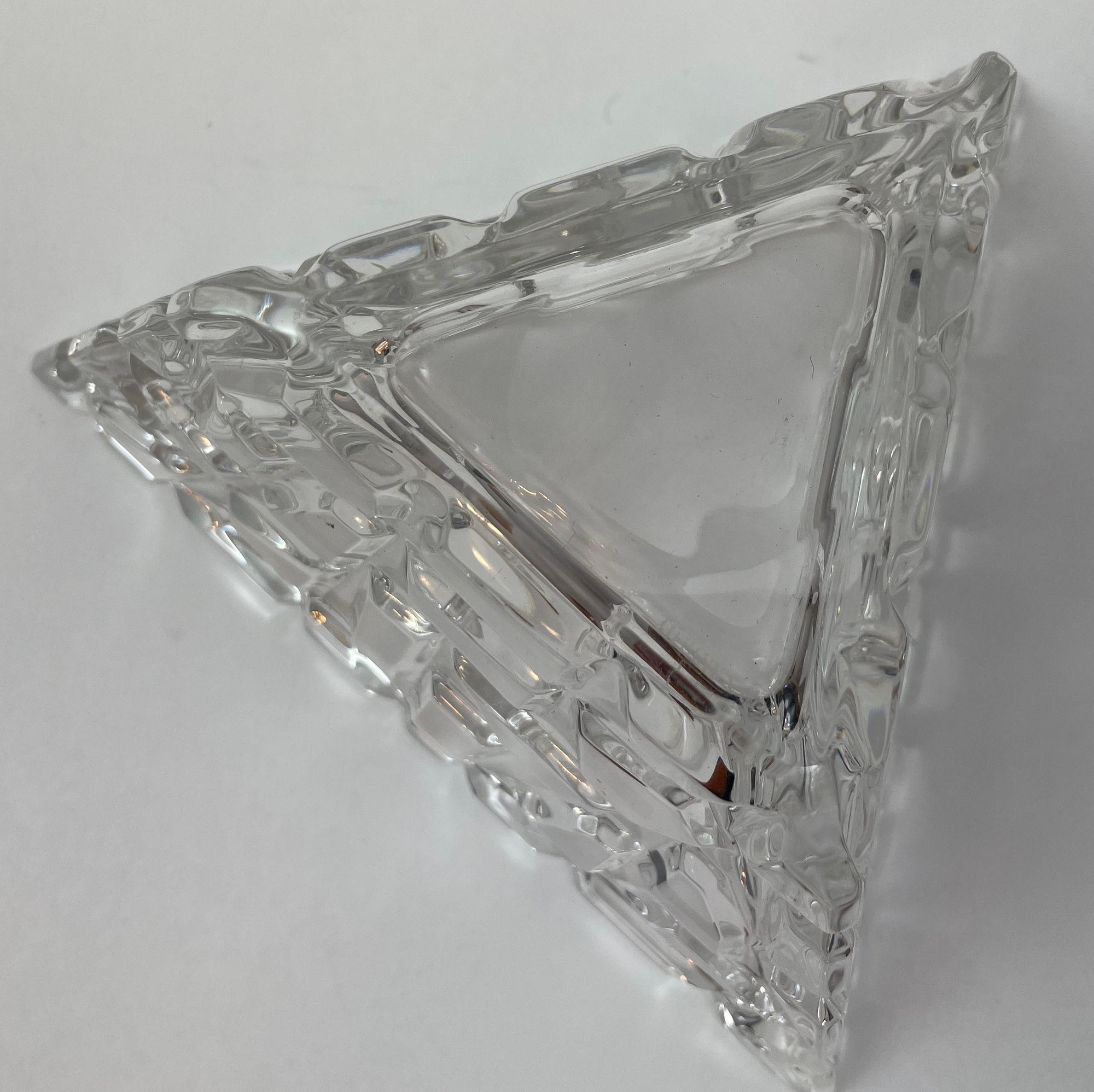 Tiffany Co Sierra Triangular Clear Cut Crystal Bowl Ashtray For Sale 2