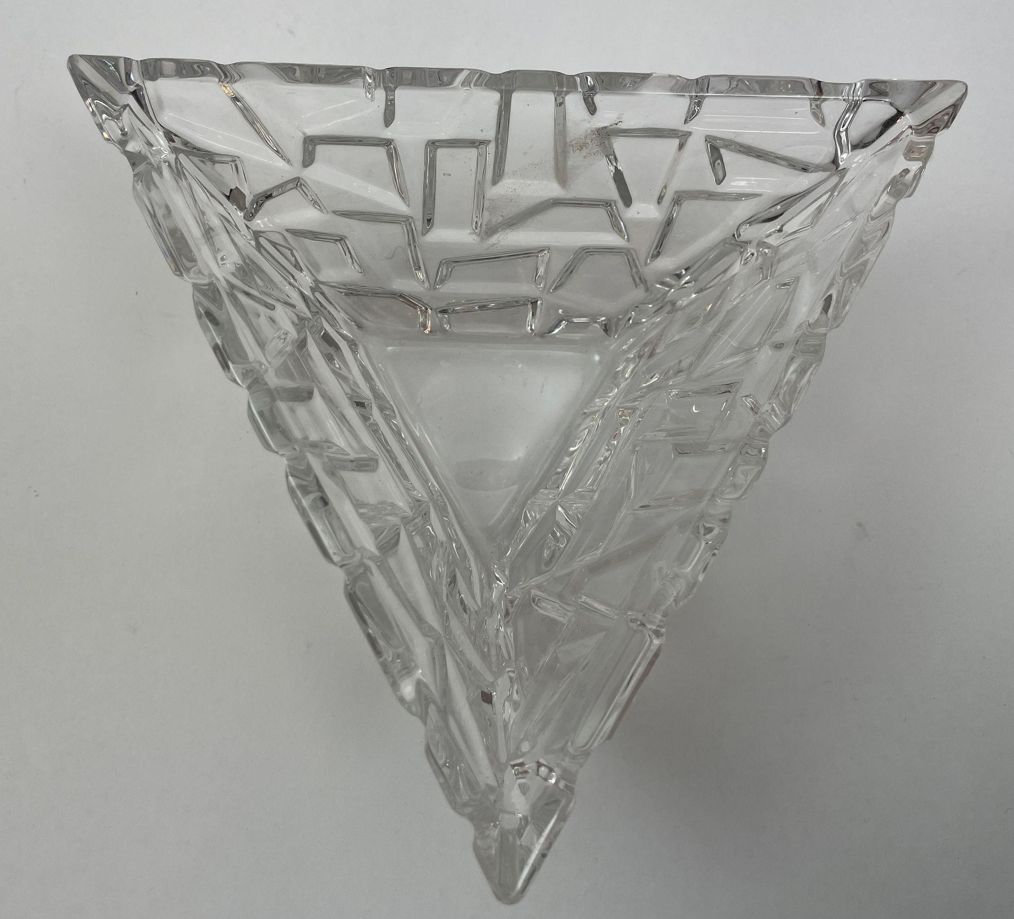 Tiffany Co Sierra Triangular Clear Cut Crystal Bowl Ashtray For Sale 3