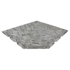 Tiffany Co Sierra Triangular Clear Cut Crystal Bowl Ashtray