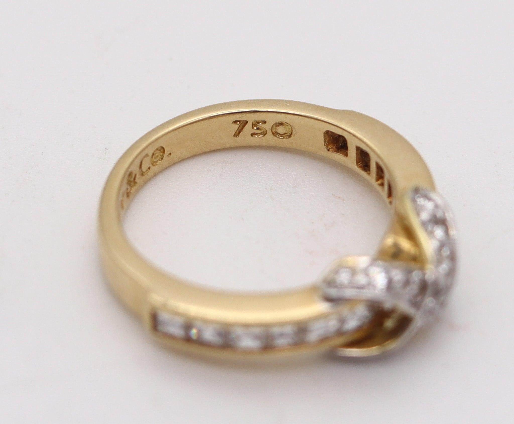 TIFFANY & CO. Bague de la collection signature en or 18 carats avec 1,09 carat de diamants Excellent état - En vente à Miami, FL