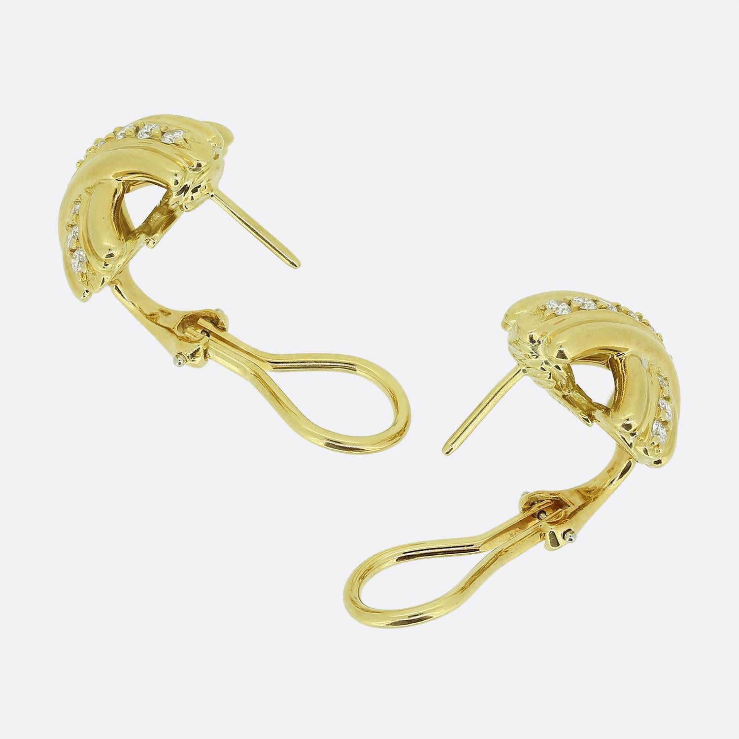 Tiffany & Co. Signature Diamond Cross Earrings In Good Condition In London, GB
