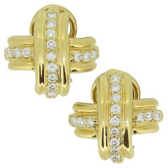 Tiffany & Co. Signature Diamond Cross Earrings
