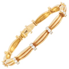 Tiffany & Co. Signature II 18K Yellow Gold 1.50 Ct Diamond Bangle Bracelet