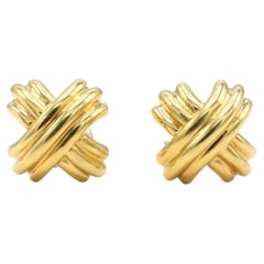 Tiffany & Co. Signature X 18 Karat Yellow Gold Earrings