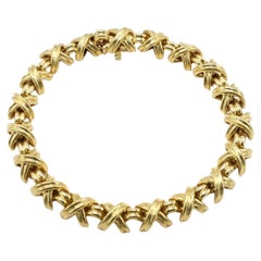 Tiffany & Co. Signature X 18 Karat Yellow Gold Link Bracelet