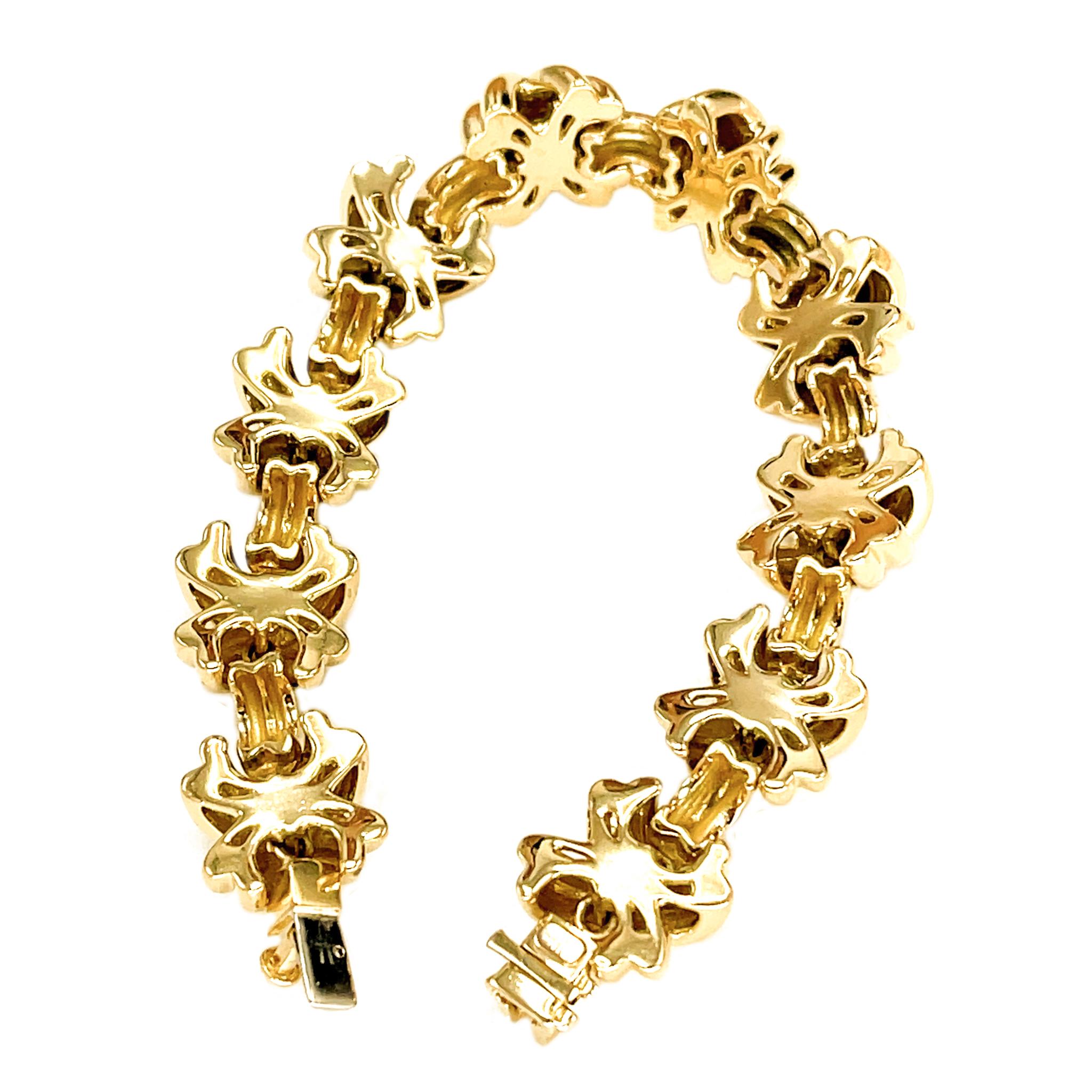 Tiffany & Co. Signatur X 18k Gelbgold Klassisches Vintage Gliederarmband 2