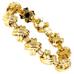 Tiffany & Co. Signatur X 18k Gelbgold Klassisches Vintage Gliederarmband