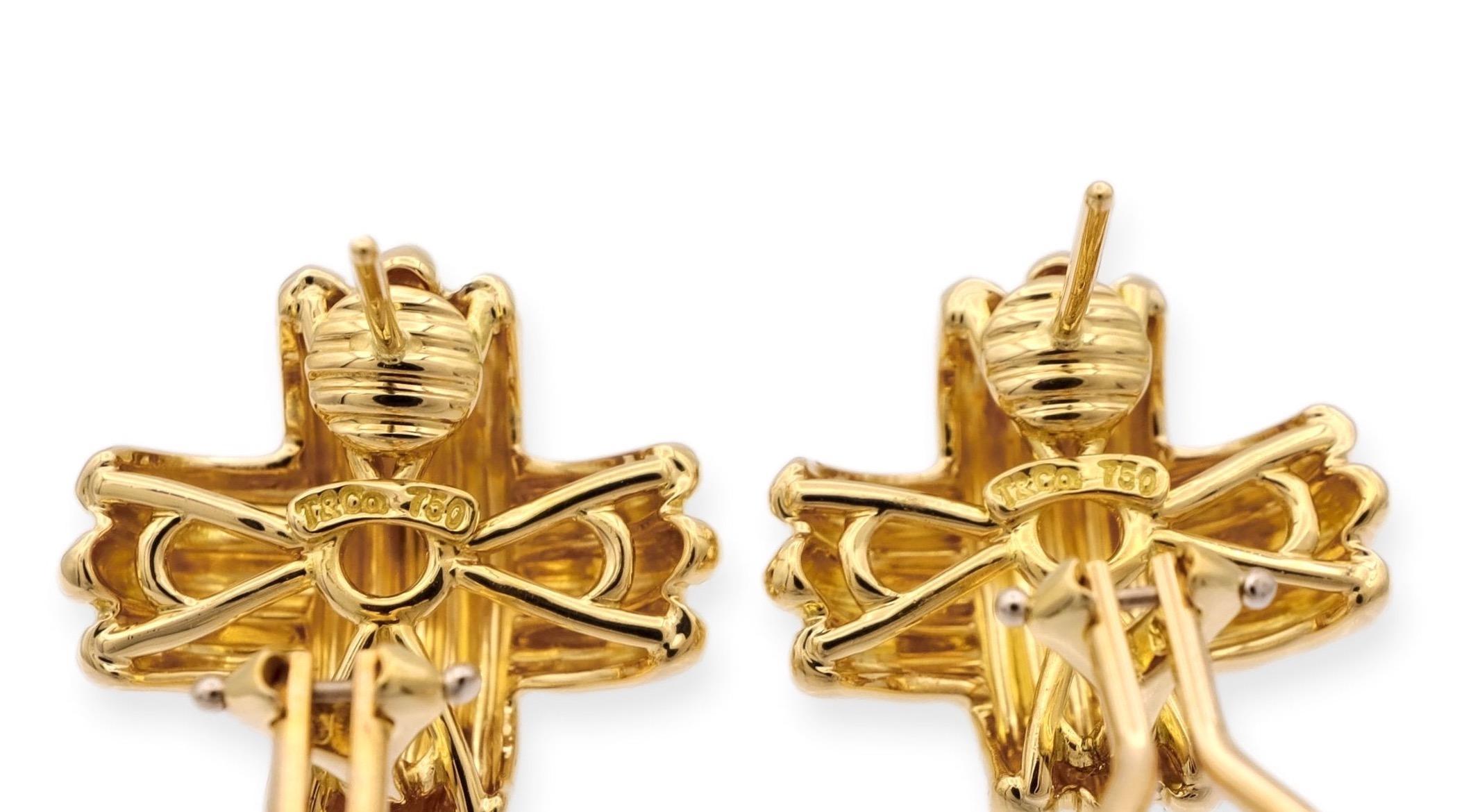 Tiffany & Co Signatur X Clip-Ohrringe 18K Gelbgold 19mm Medium Größe (Retro)