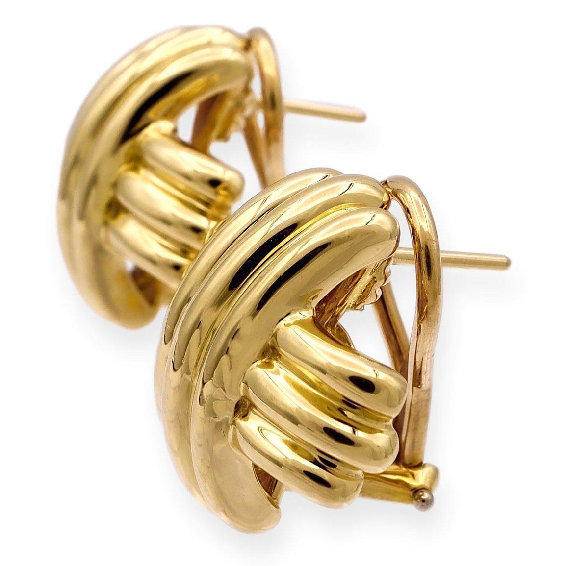 Tiffany & Co Signatur X Clip-Ohrringe 18K Gelbgold 19mm Medium Größe im Zustand „Hervorragend“ in New York, NY