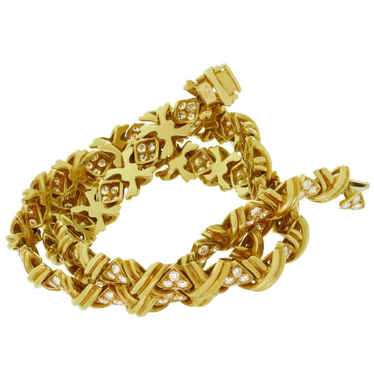 Tiffany and Co. Signature X Collection Diamond Yellow Gold Necklace For ...