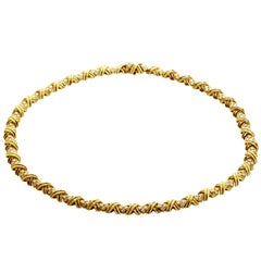 Tiffany and Co. Signature X Collection Diamond Yellow Gold Necklace For ...