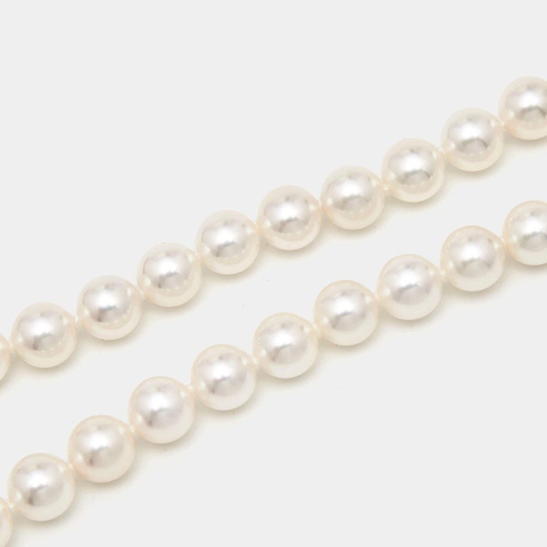 Tiffany and Co. Signature X Cultured Pearl 18k White Gold Necklace For ...