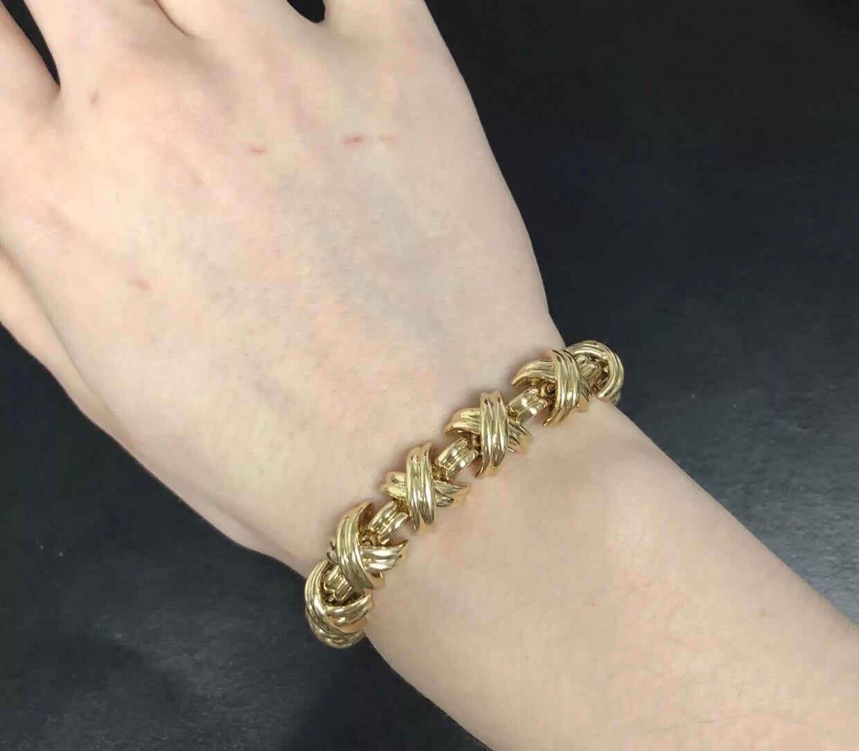 Women's Tiffany & Co. Signature X Design Bracelet in 18 Karat Yellow Gold