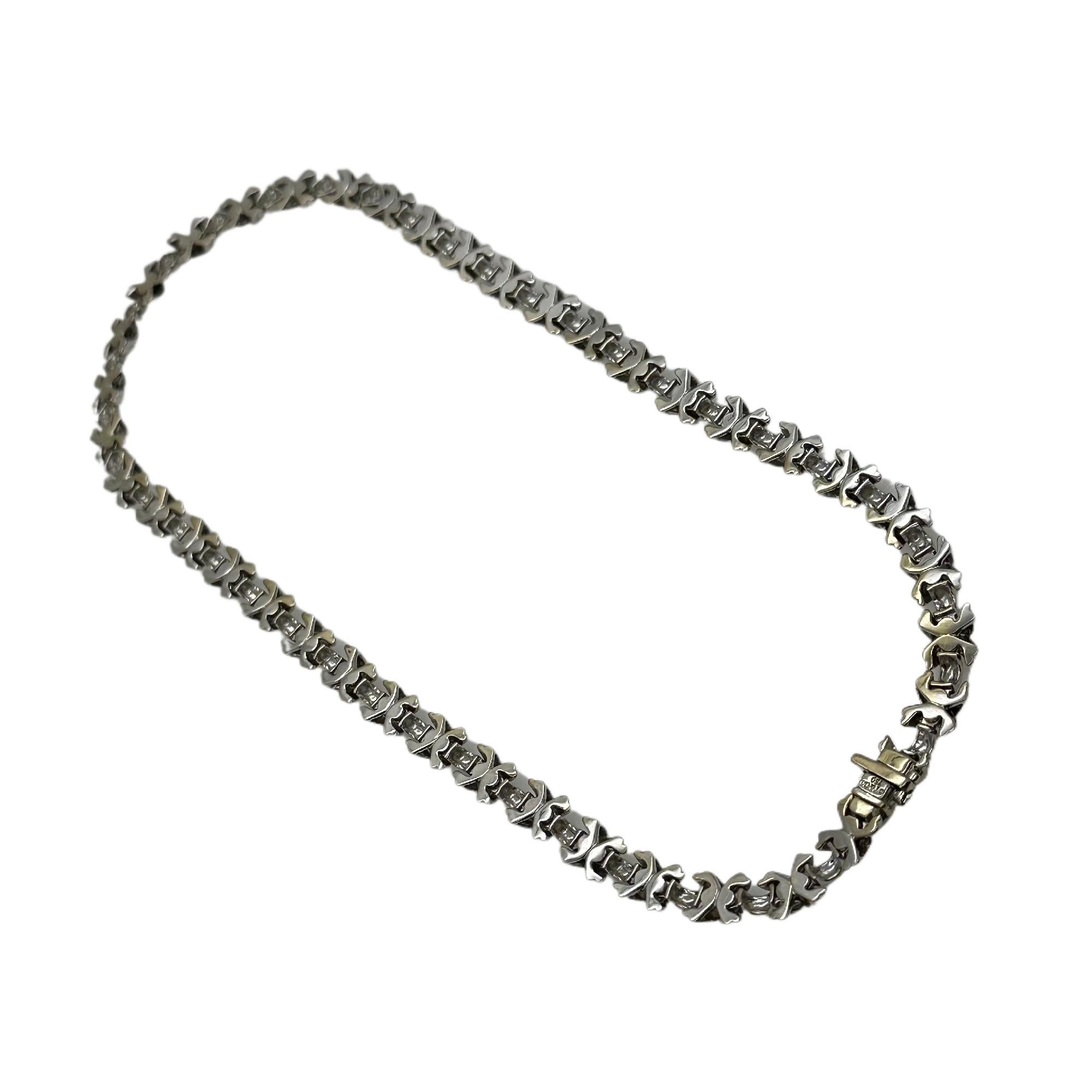 Tiffany & Co. Signatur X Diamant-Halskette aus 18 Karat Weißgold 2