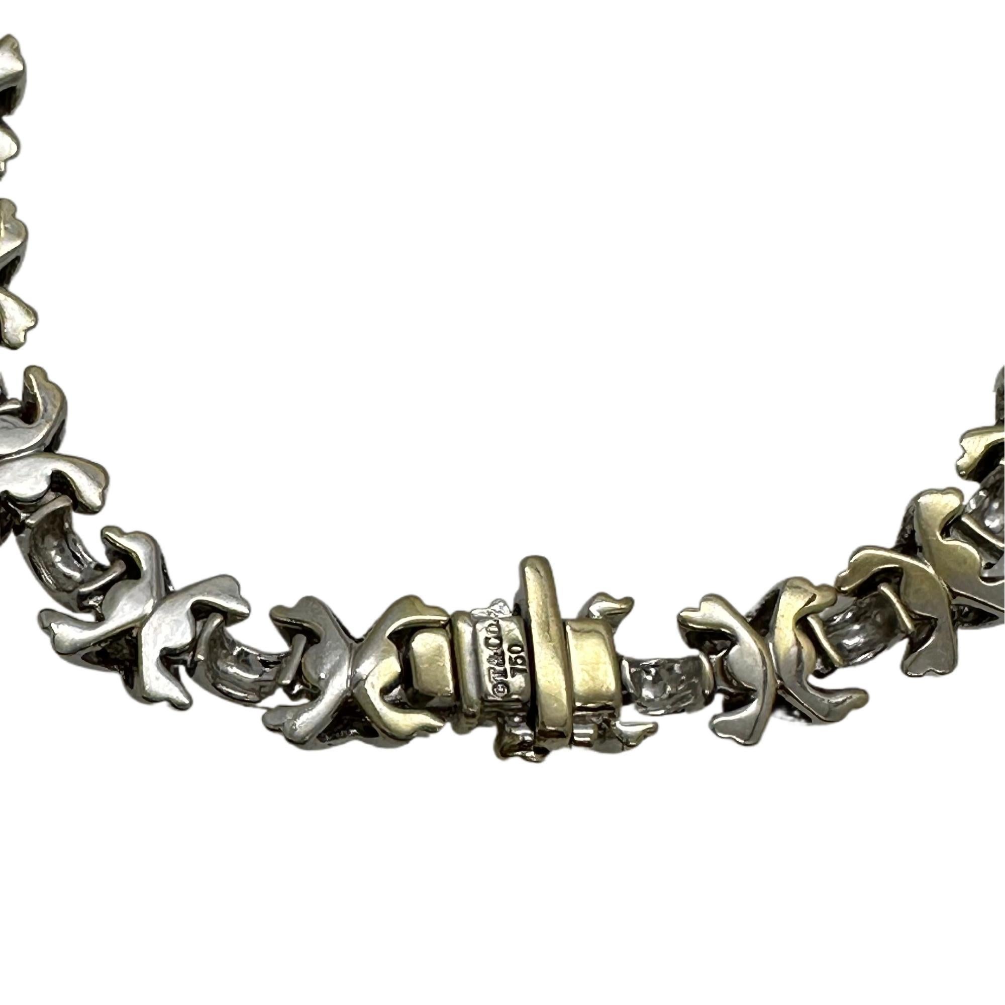 Tiffany & Co. Signatur X Diamant-Halskette aus 18 Karat Weißgold 3