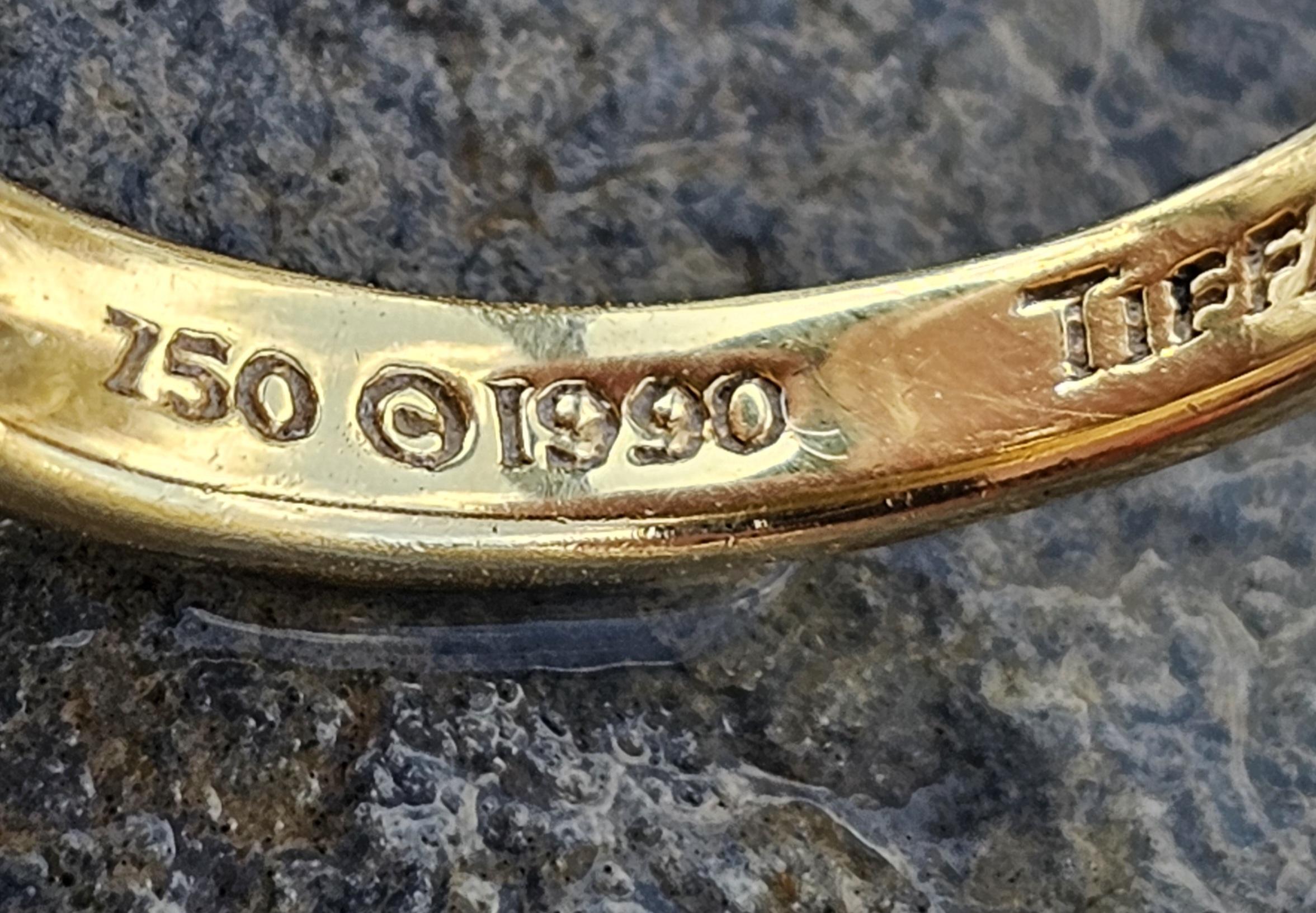 Tiffany & Co. Signature X Diamond Ring Band 18k Yellow Gold sz 6.5 1990 vintage For Sale 4