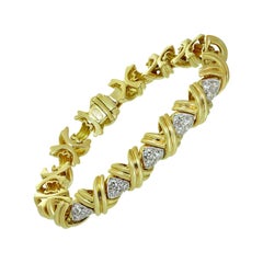 Tiffany & Co. Signature X-Diamond Yellow Gold Large Link Bracelet
