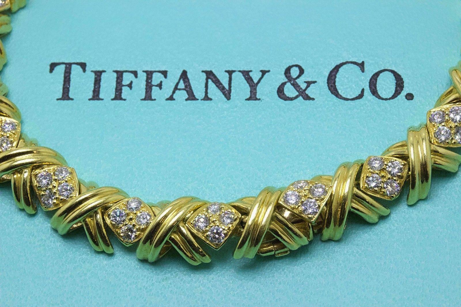 Tiffany & Co. Signature X Diamonds and 18 Karat Yellow Gold Bracelet 2.00 Carat 1