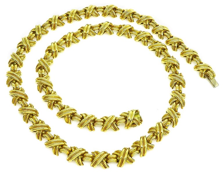 Tiffany and Co. Signature X Gold Necklace For Sale at 1stDibs | tiffany ...