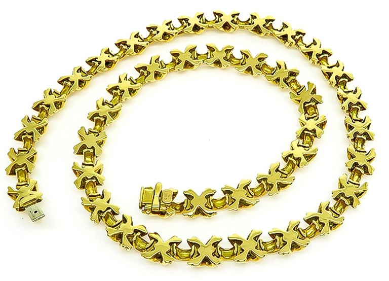 Tiffany and Co. Signature X Gold Necklace For Sale at 1stDibs | tiffany ...