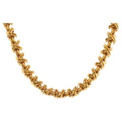Tiffany & Co. Signature X Link Necklace 18K Yellow Gold