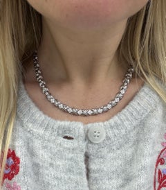 Tiffany & Co. Signature X Link Halskette, Diamant und 18k Weißgold