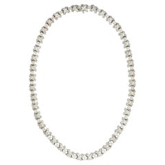 Tiffany & Co. Signature X Link Halskette, Diamant und 18k Weißgold