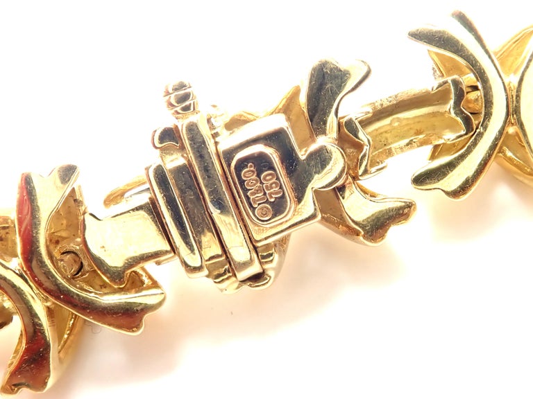 Tiffany and Co. Signature X Link Yellow Gold Bracelet at 1stDibs