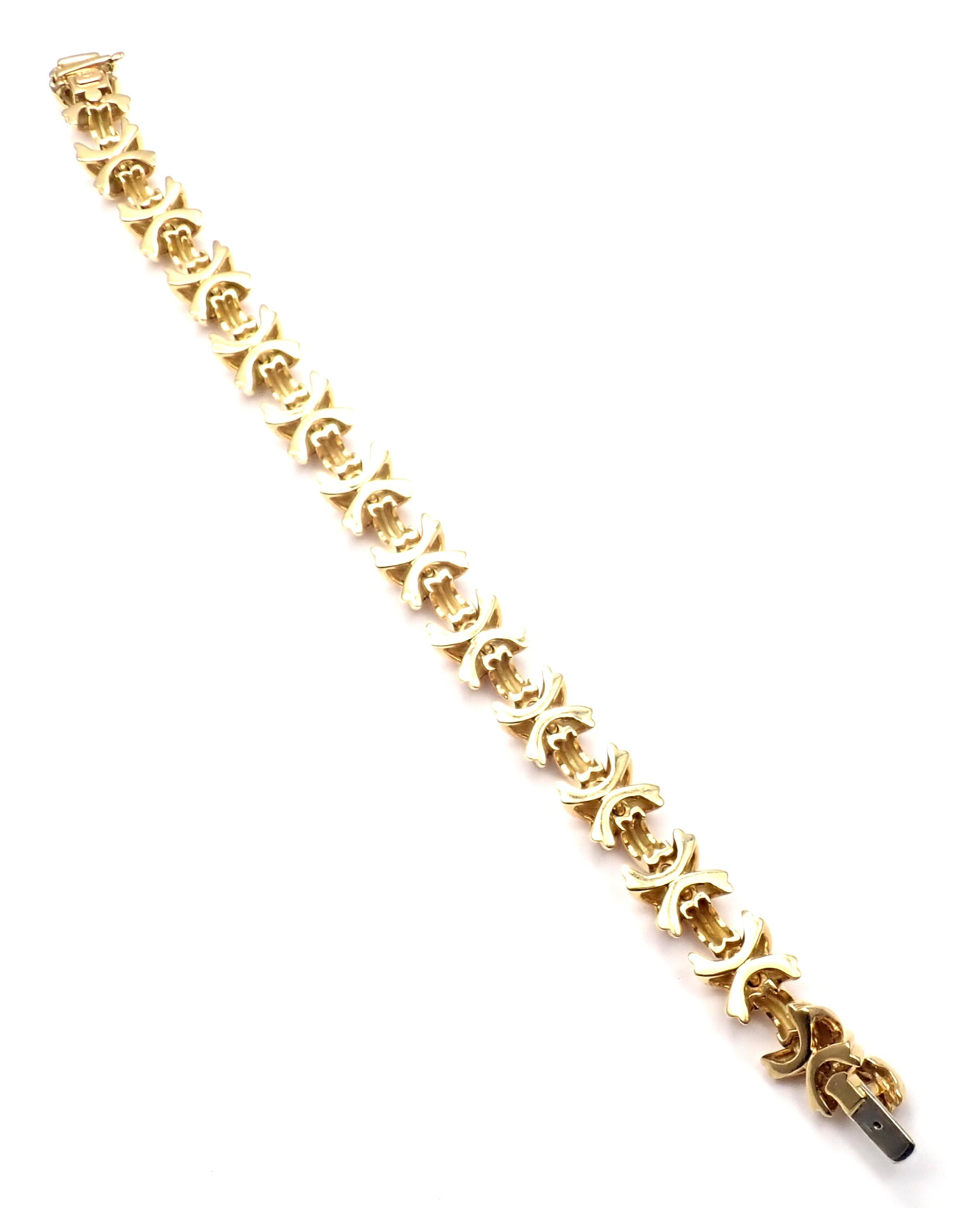 Tiffany & Co. Signature X Link Yellow Gold Bracelet 1