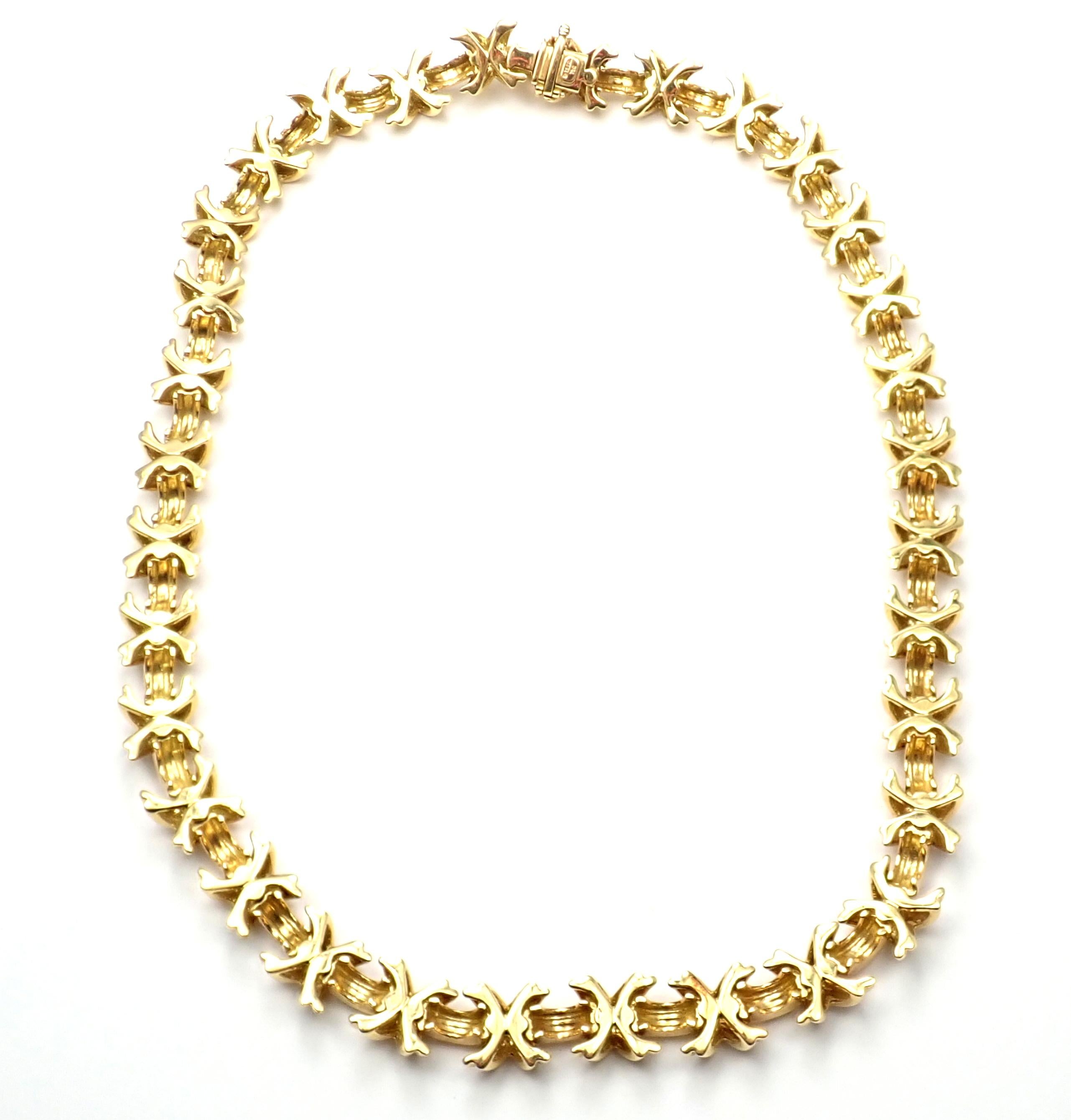 18k Yellow Gold Signature X Link Necklace by Tiffany & Co.
Details:
Weight: 92.3 grams
Length: 16.5