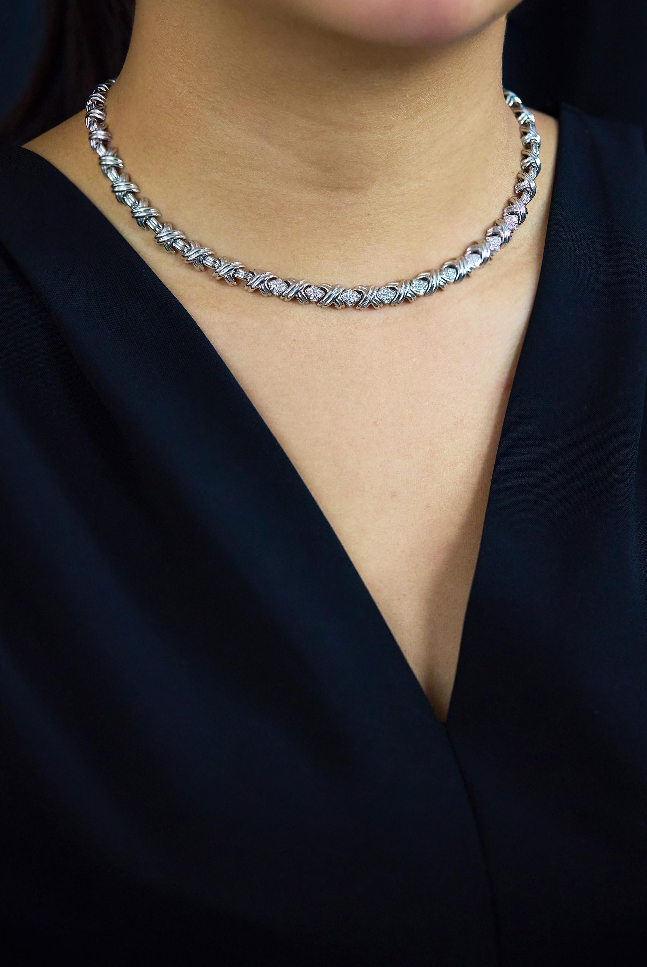 Donna Tiffany & Co. Collana Signature X in oro bianco in vendita