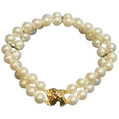 Tiffany & Co Signature X Pearl Bracelet 7" 18k 7mm Certified