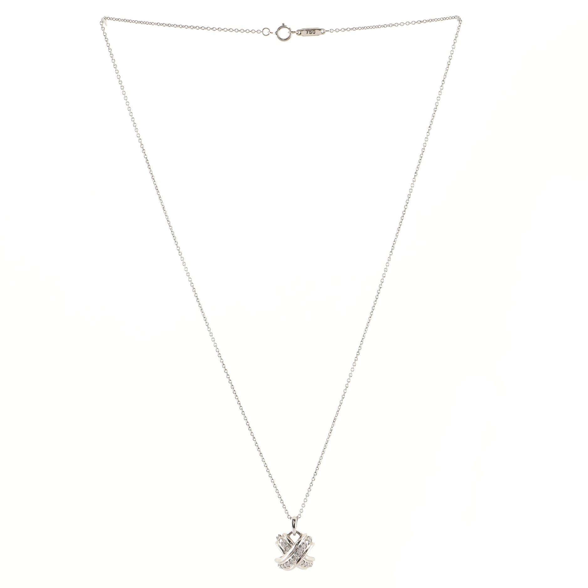 tiffany x necklace with diamonds