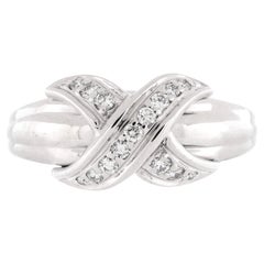 Tiffany & Co. Signature X Ring 18K White Gold and Diamonds